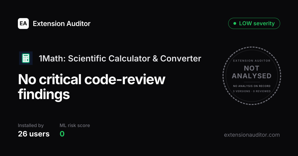 1Math – Advanced Scientific Calculator - Security Analysis
