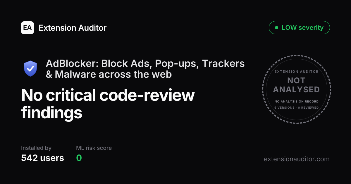 Ad Blocker & Pop Up Blocker Free - Security Analysis