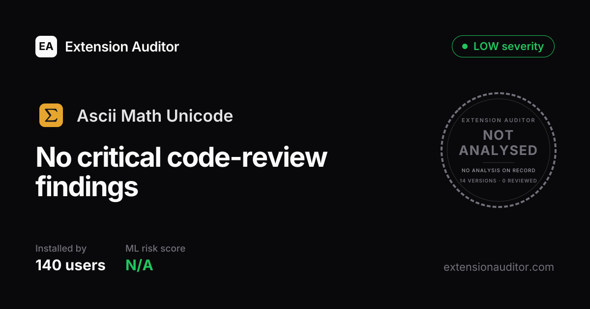 Ascii Math Unicode - Security Analysis