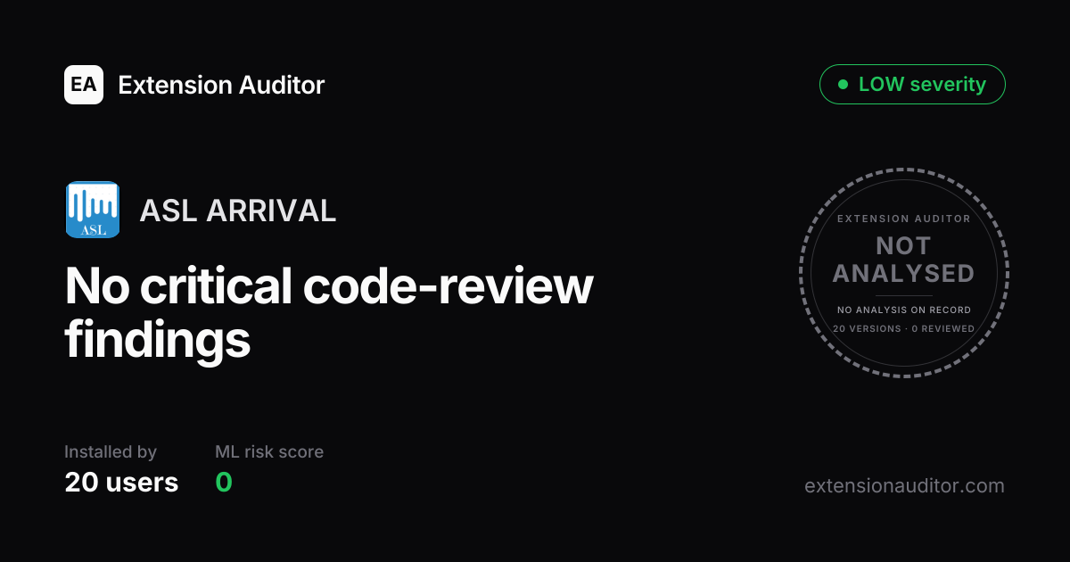 ASL ARRIVAL - Security Analysis