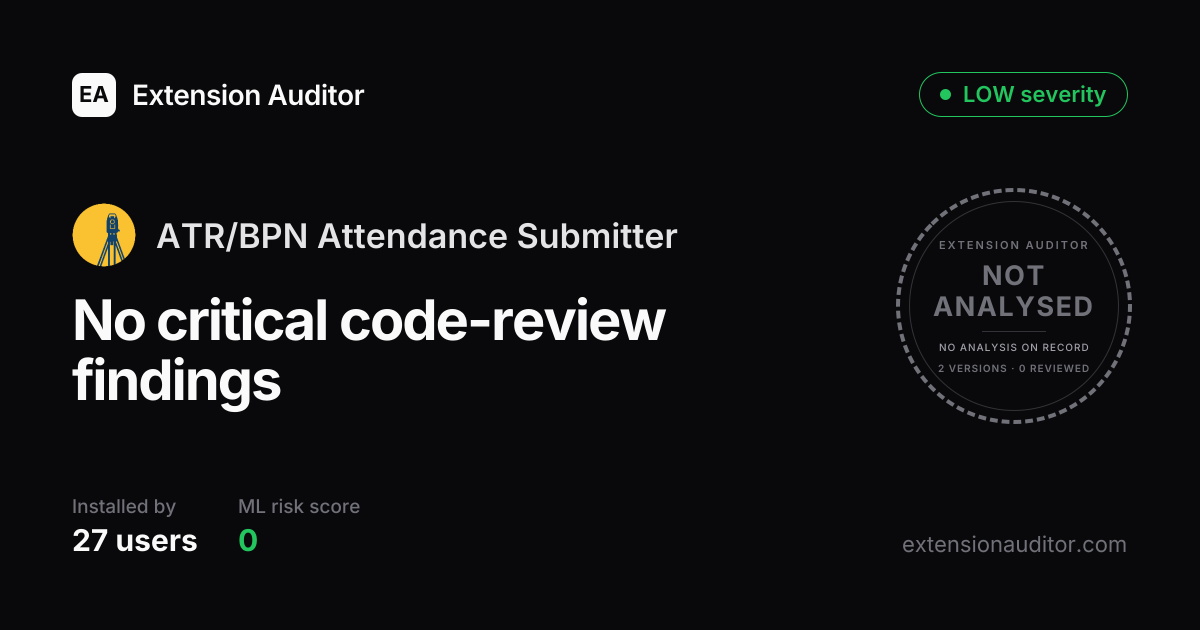 ATR/BPN Attendance Submitter - Security Analysis