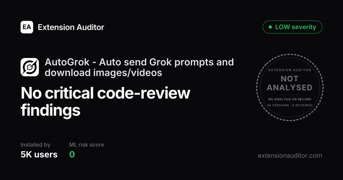 AutoGrok - Auto send Grok prompts and... - Security Analysis