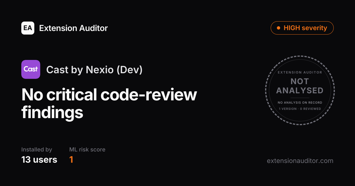 Cast by Nexio (Dev) - Security Analysis