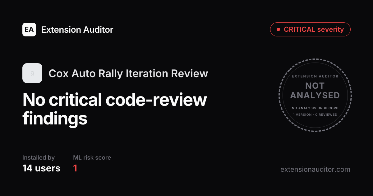 Cox Auto Rally Iteration Review - Security Analysis