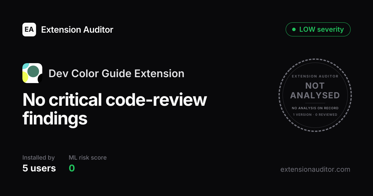 Dev Color Guide Extension - Security Analysis
