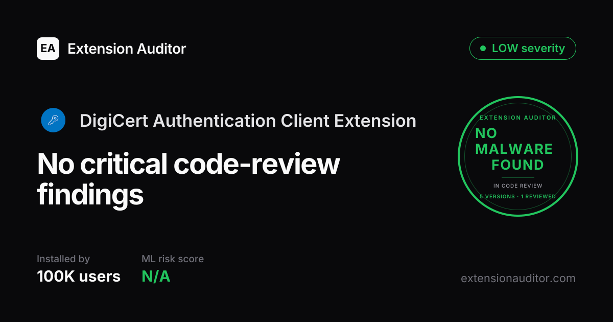 DigiCert Authentication Client Extension - Security Analysis