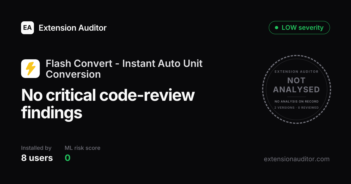 Flash Convert - Instant Auto Unit Con... - Security Analysis