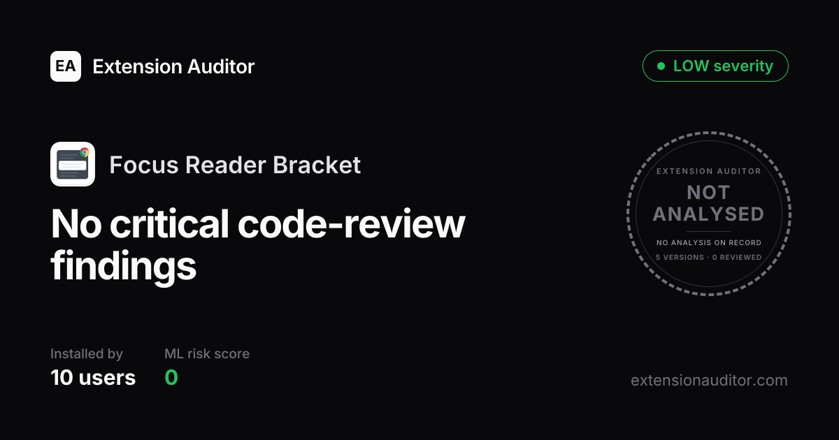 Focus Reader - Security Analysis