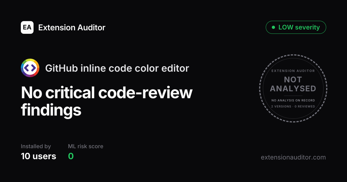 GitHub inline code color editor - Security Analysis