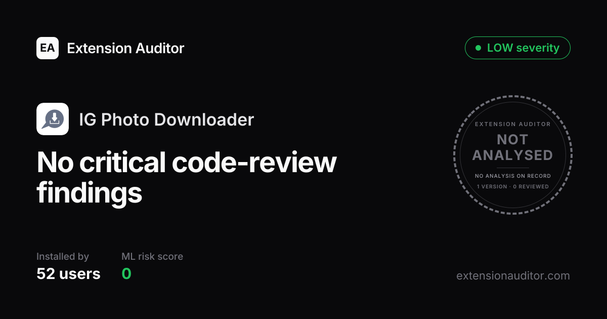IG Photo Downloader - Security Analysis