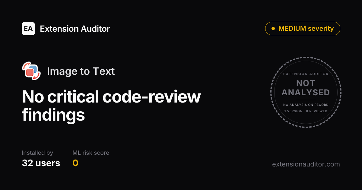 Image to Text - Security Analysis