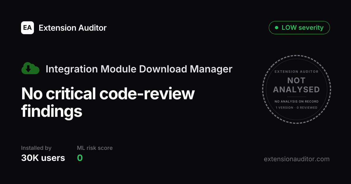 Integration Module Download Manager - Security Analysis