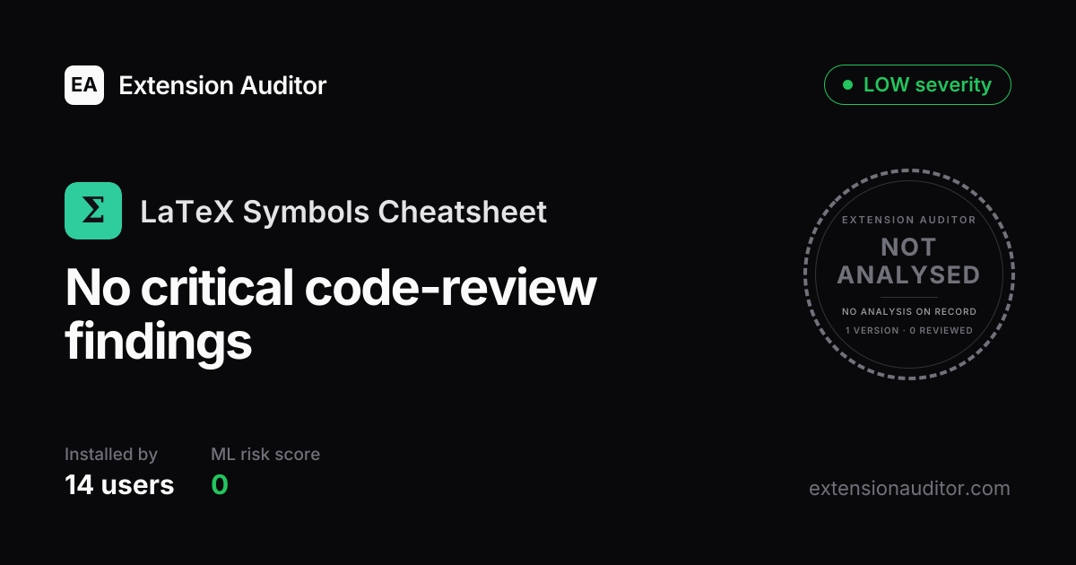 LaTeX Symbols Cheatsheet - Security Analysis