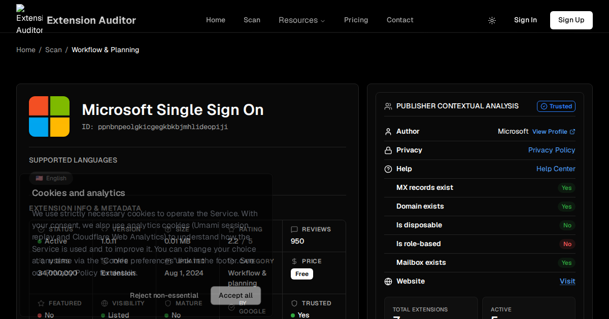 Microsoft Single Sign On - Security Analysis