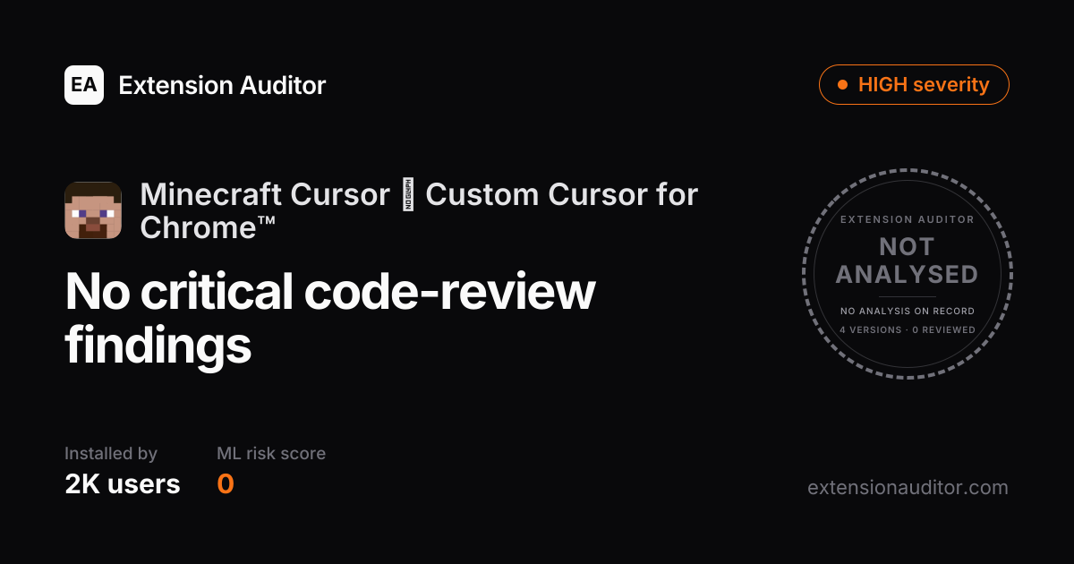 Minecraft Cursor ★ Custom Cursor for ... - Security Analysis