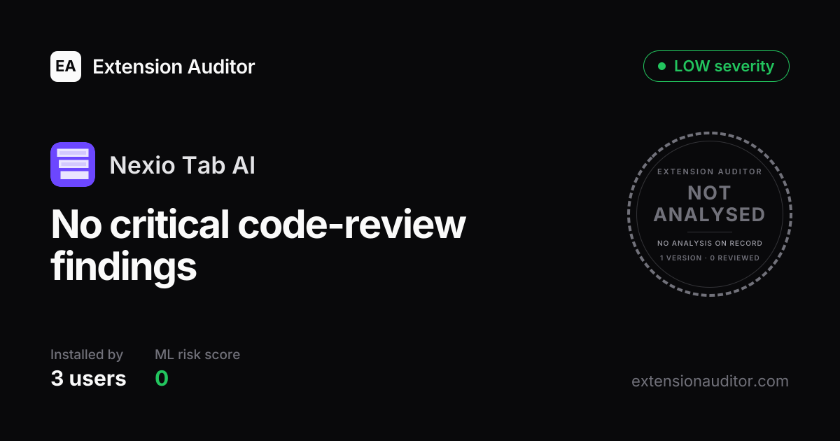 Nexio Tab AI - Security Analysis