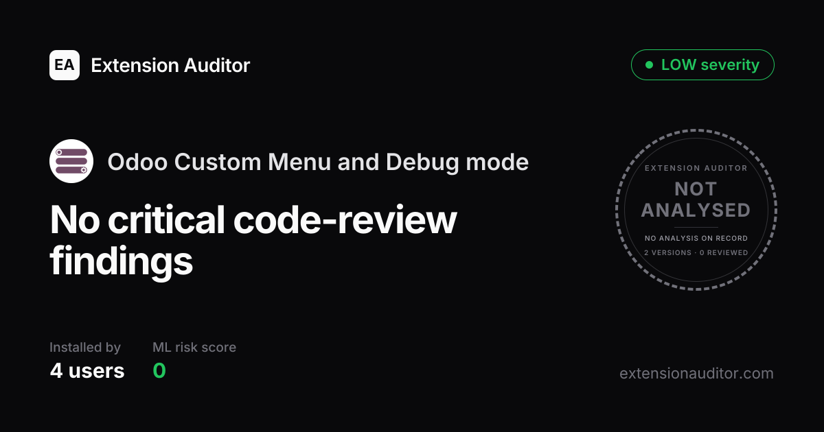 Odoo Debug Mode & Custom Menu - Security Analysis