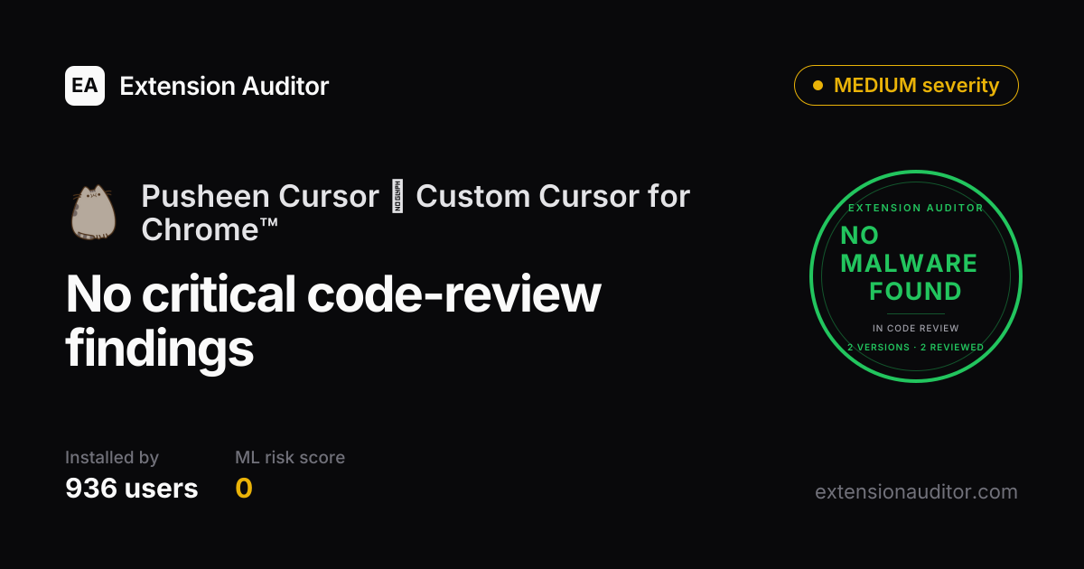 Pusheen Cursor ★ Custom Cursor for Ch... - Security Analysis