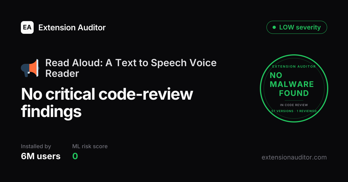 Read Aloud: A Text to Speech Voice Re... - Security Analysis