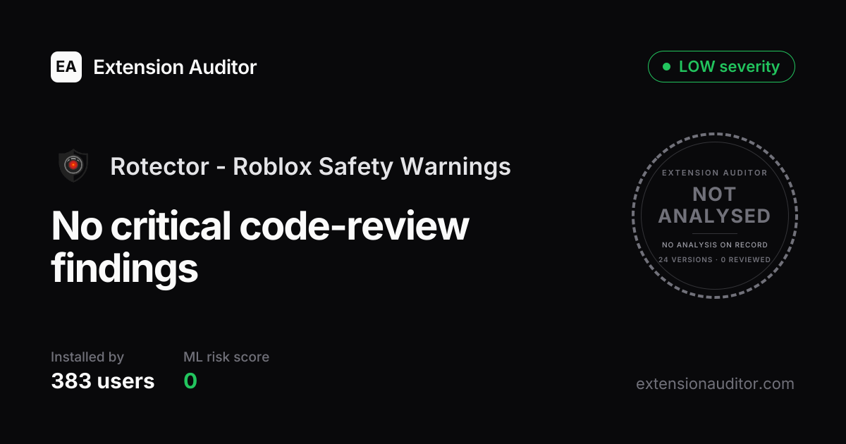 Rotector - Roblox Safety Warnings - Security Analysis