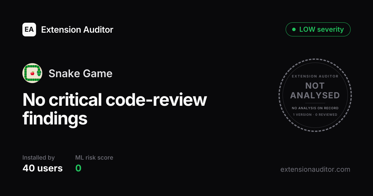 Snake Game - Security Analysis