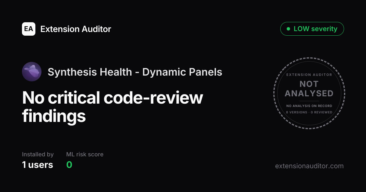Synthesis Health - Dynamic Panels - Security Analysis