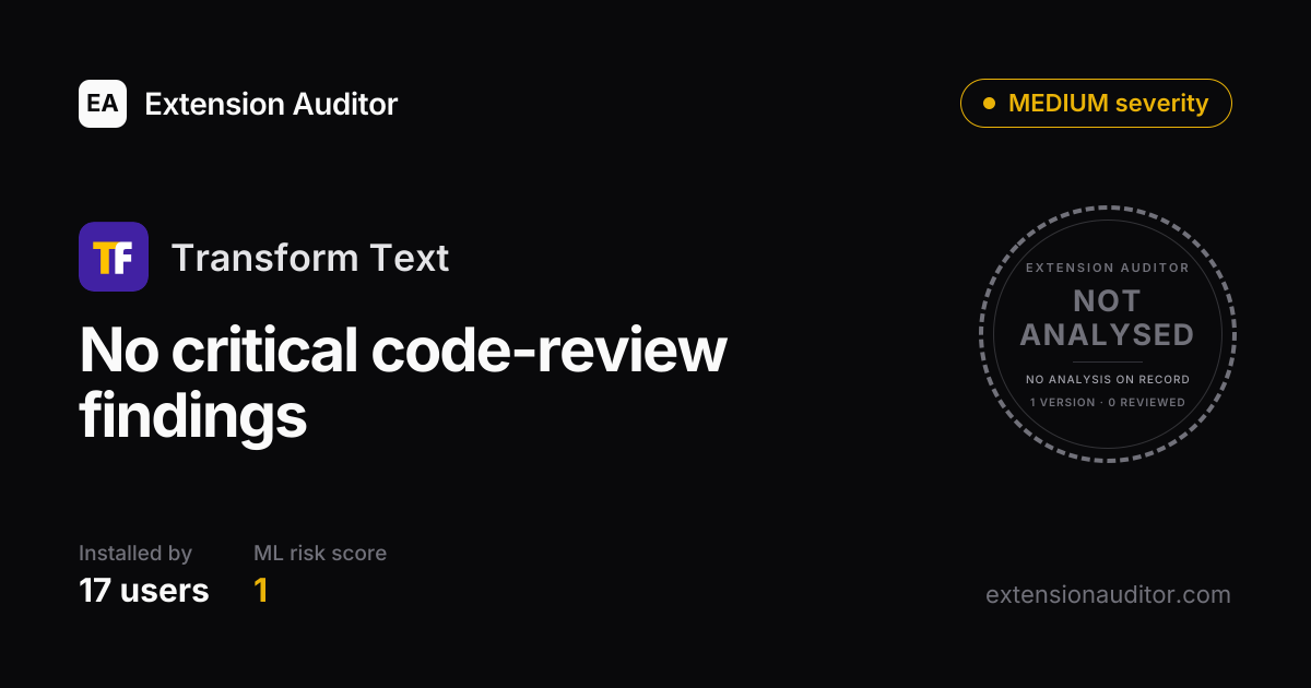 Transform Text - Security Analysis