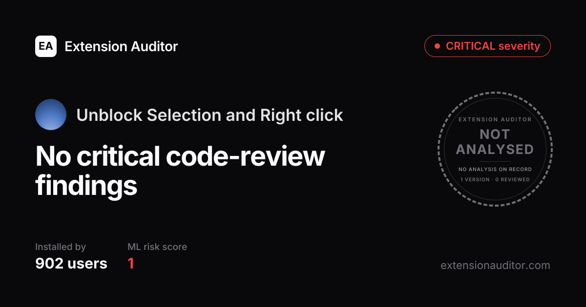 Unblock Selection and Right click - Security Analysis
