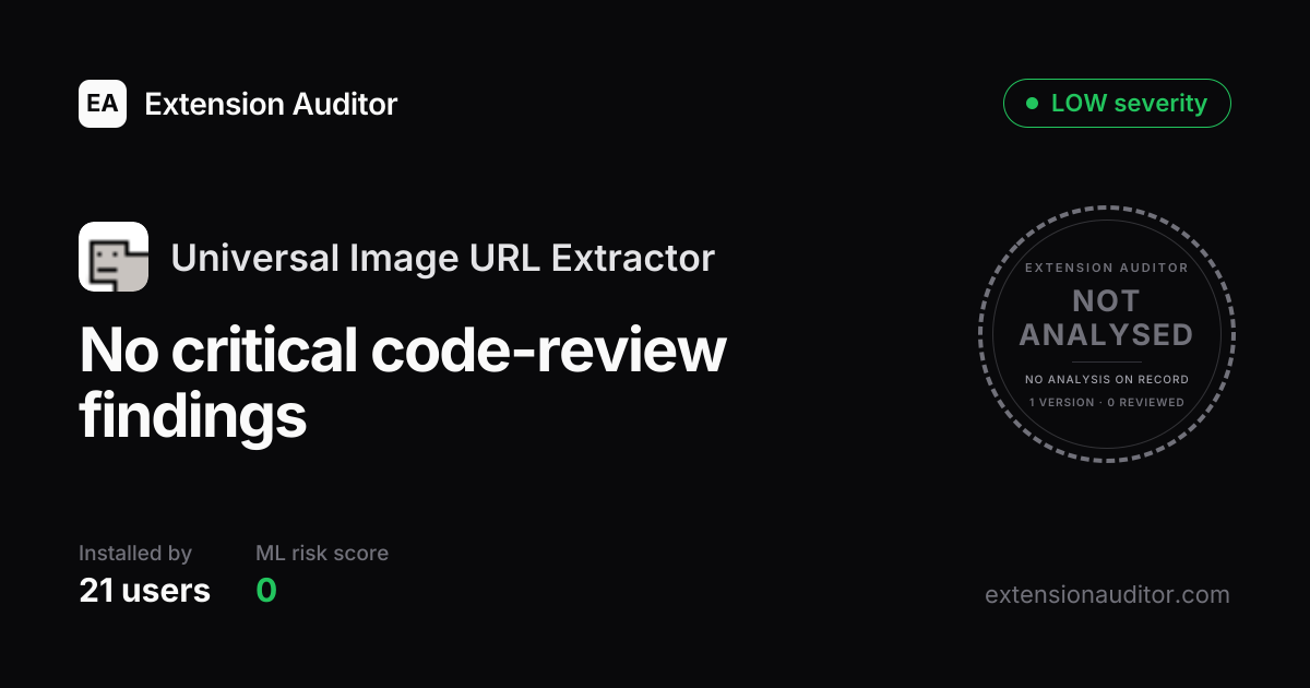 Universal Image URL Extractor - Security Analysis