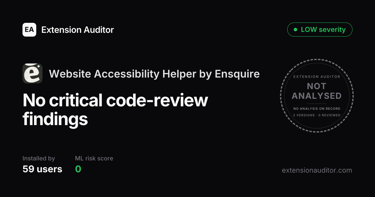 Website Accessibility Helper by Ensquire - Security Analysis
