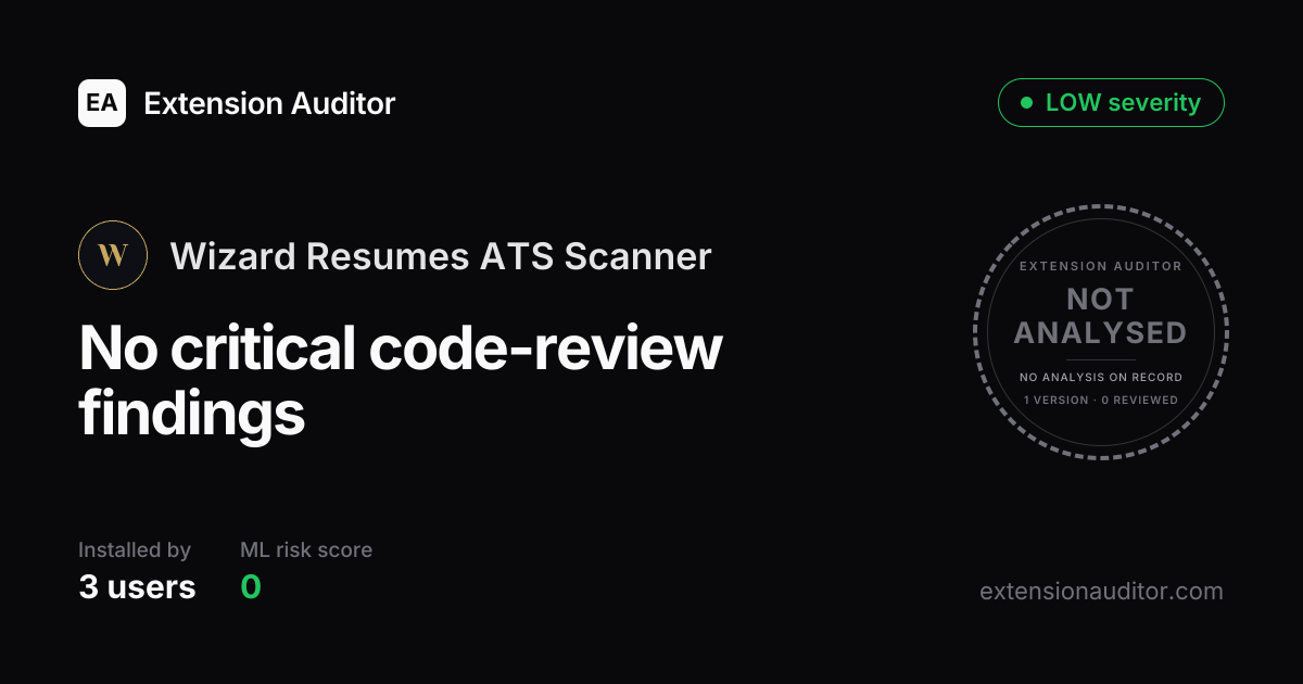 Wizard Resumes ATS Scanner - Security Analysis